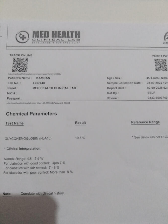 Supporting document for the patient's medical condition